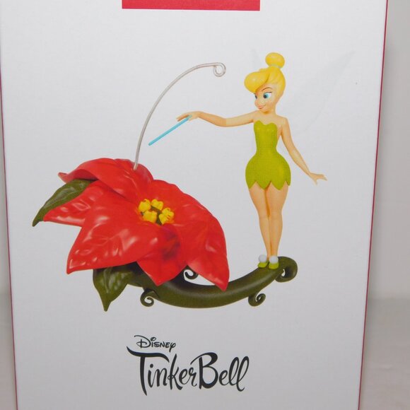 2023 Hallmark Disney Tinkerbell Pixie Dusted Poinsettia Christmas Ornament NEW - Picture 3 of 6
